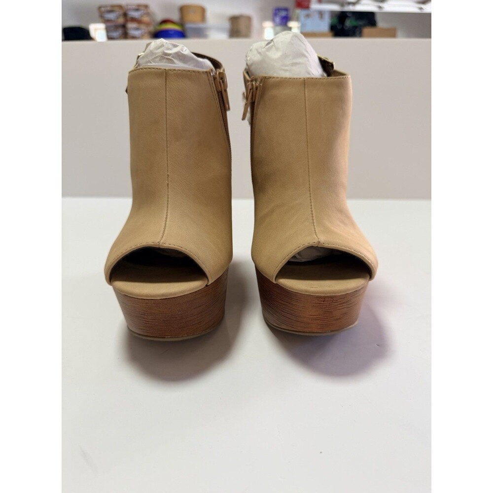 SODA SHOES WOMEN'S WEDGE HEEL REHAN-H,beige Size8 - Picture 4 of 14